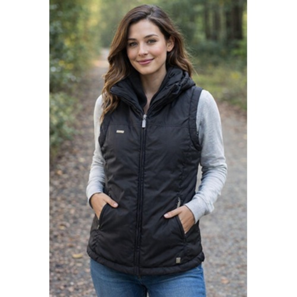 Columbia Vest Womens Large Black Down Puffer Full Zip Insulated Outdoor